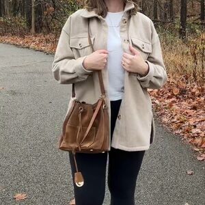 Miachel Kors Greenwich Suede Bucket Bag